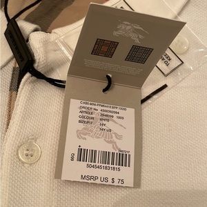 Burberry white polo - NEW WITH TAGS